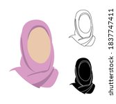 muslim woman wearing hijab icon.... | Shutterstock .eps vector #1837747411