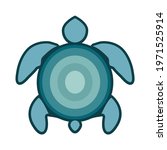 symbol of green turtle vector... | Shutterstock .eps vector #1971525914
