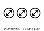 Diameter Icon Set In Black On...