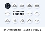 mountain set icon. rock  hill ... | Shutterstock .eps vector #2155644871