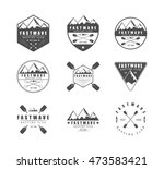set of vintage rafting logo ... | Shutterstock . vector #473583421
