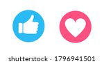 thumb up and heart icon. social ... | Shutterstock .eps vector #1796941501