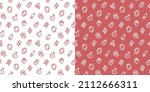 Vector pattern of meat delicacies. Icons in flat style, stylized sausages, sausages, sausages. Contour sausage icons in the background. Scalable background.