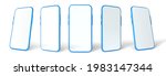 blue smartphone mockup  3d... | Shutterstock .eps vector #1983147344