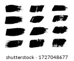 vector stroke. set of black ink ... | Shutterstock .eps vector #1727048677