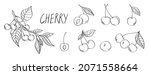 cherry doodle vector stock... | Shutterstock .eps vector #2071558664