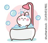 Baby Rabbit Taking A Bath Full...