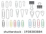 set of metal paper clips... | Shutterstock .eps vector #1938383884