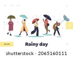 rainy day concept of landing... | Shutterstock .eps vector #2065160111