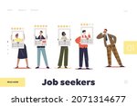 job seekers concept of landing... | Shutterstock .eps vector #2071314677