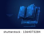 book and monitor. low poly... | Shutterstock .eps vector #1364073284