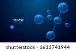 abstract model of molecule low... | Shutterstock .eps vector #1613741944