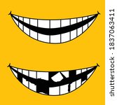 funny laughing smile and broken ... | Shutterstock .eps vector #1837063411