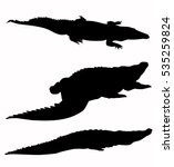 crocodiles silhouette set  ... | Shutterstock .eps vector #535259824