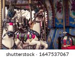 Carrousel in park  horse toy