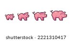 Pig Growing Stages Pixel Art...