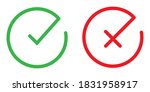 green tick and red cross. round ... | Shutterstock .eps vector #1831958917