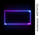 colorful neon frame on a dark... | Shutterstock . vector #640734721