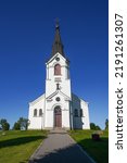 Small photo of Lyrestad, Sweden - Aug 13, 2022: Hassle church (Hassle kyrka) built in 1878–1879.