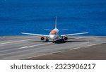Small photo of Funchal, Madeira - June 24, 2023: EasyJet Airbus A320 (G-EZWD) airplane at Funchal Airport (FNC)