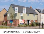 Small photo of Bishop's Stortford, Hertfordshire. England. UK. August 10th 2020. Kier new build homes in the new Stortford Fields housing estate development.