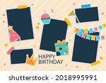 birthday collage frame design.... | Shutterstock .eps vector #2018995991