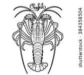 graphic vector crayfish drawn... | Shutterstock .eps vector #384358504