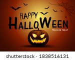 happy halloween poster design.... | Shutterstock .eps vector #1838516131