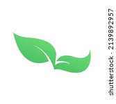 beautiful green leaf logo... | Shutterstock .eps vector #2139892957