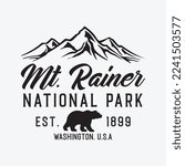 Mt. Rainier National Park Hiking funny t-shirt design