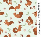 seamless pattern with squirrels ...