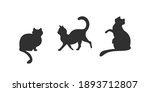 set of cat icons. 3 black cat... | Shutterstock .eps vector #1893712807