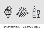 Wine Icons. Cluster Of Grapes ...