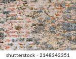 Detail of the mixed masonry of the fortress wall, Spielberk Castle in Brno. texture or background