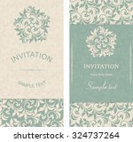 set of antique greeting cards ... | Shutterstock .eps vector #324737264