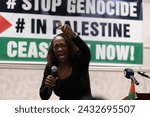 Small photo of Dearborn, Michigan - February 25, 2024: Ohio State Senator Nina Turner speaks encouraging voters to select “uncommitted” in the Michigan primary.