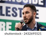 Small photo of Dearborn, Michigan - February 25, 2024: Dearborn Mayor Abdullah Hammoud speaks encouraging voters to select “uncommitted” in the Michigan primary.