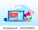 flat design video marketing ... | Shutterstock .eps vector #1925102801