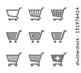 shopping cart icons. vector. | Shutterstock .eps vector #151976414