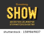 broadway style retro light bulb ... | Shutterstock .eps vector #1589869837