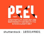 peeled style font design  peel... | Shutterstock .eps vector #1850149801