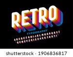 retro style colorful font... | Shutterstock .eps vector #1906836817