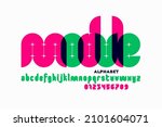 modular style font  alphabet... | Shutterstock .eps vector #2101604071
