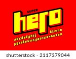 super hero comics style font... | Shutterstock .eps vector #2117379044