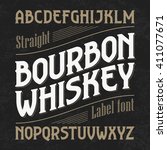bourbon whiskey label font with ... | Shutterstock .eps vector #411077671