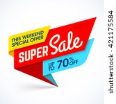 super sale  this weekend... | Shutterstock .eps vector #421175584
