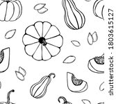 seamless pattern with pumpkins... | Shutterstock .eps vector #1803615127
