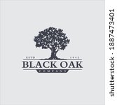 oak maple tree retro vintage... | Shutterstock .eps vector #1887473401