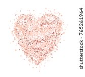 Heart Of Pink Gold Glitter On A ...