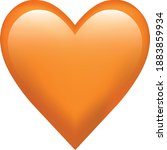 Orange Heart Emoji Symbol Of...